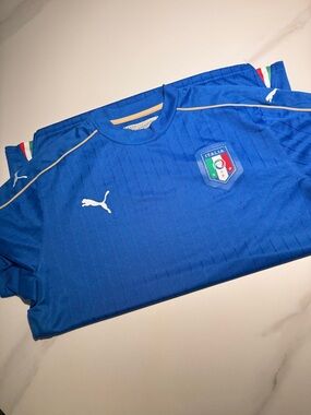 New Authentic Puma Italy Home 2016 Royal Blue Soccer Jersey Size XL Men Only